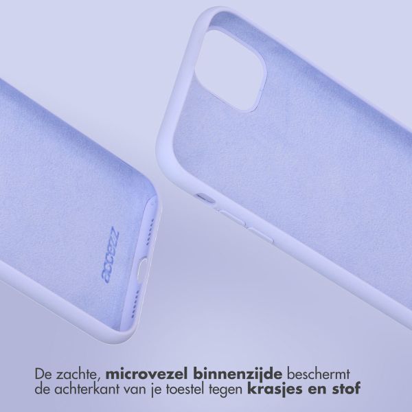 Accezz Liquid Silicone Backcover iPhone 12 (Pro) - Paars