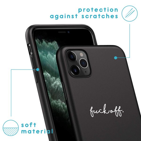 iMoshion Design hoesje iPhone 11 Pro - Fuck Off - Zwart