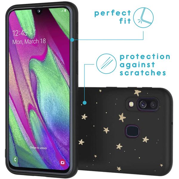 iMoshion Design hoesje Samsung Galaxy A40 - Sterren / Zwart