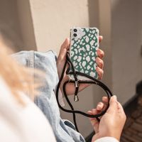 iMoshion Design hoesje met koord iPhone 12 (Pro) - Luipaard - Groen