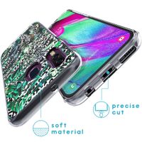 iMoshion Design hoesje Galaxy A40 - Jungle - Wit / Zwart / Groen