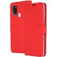 Accezz Wallet Softcase Bookcase Samsung Galaxy A21s - Rood