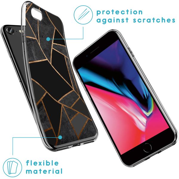 iMoshion Design hoesje iPhone SE (2022 / 2020) / 8 / 7 / 6s - Grafisch Koper / Zwart