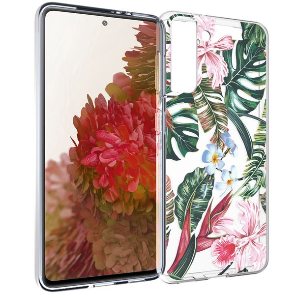 iMoshion Design hoesje Samsung Galaxy S21 - Jungle - Groen / Roze