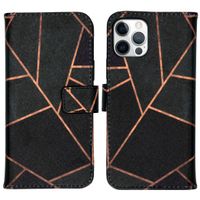 iMoshion Design Softcase Bookcase iPhone 12 (Pro) - Black Graphic