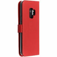 Selencia Echt Lederen Bookcase Samsung Galaxy S9 - Rood