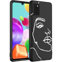 iMoshion Design hoesje Samsung Galaxy A41 - Abstract Gezicht - Wit