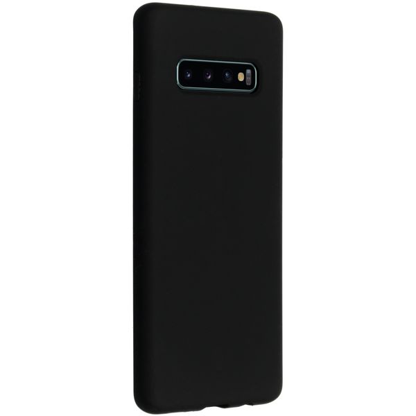 Accezz Liquid Silicone Backcover Samsung Galaxy S10 Plus - Zwart