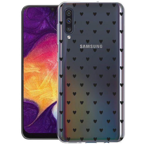 iMoshion Design hoesje Samsung Galaxy A50 / A30s - Hartjes - Zwart