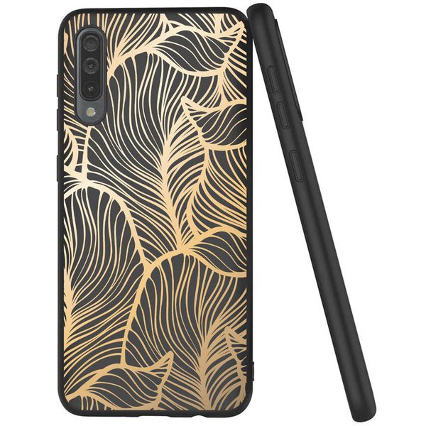 iMoshion Design hoesje Samsung Galaxy A50 / A30s - Bladeren / Zwart