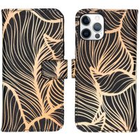 iMoshion Design Softcase Bookcase iPhone 12 (Pro) - Golden Leaves