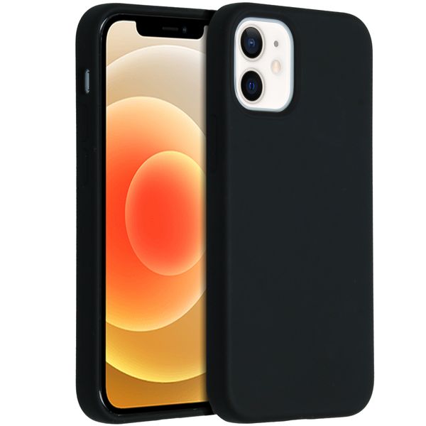 Accezz Liquid Silicone Backcover iPhone 12 Mini - Zwart