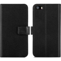 iMoshion Luxe Canvas Bookcase iPhone SE / 5 / 5s - Zwart