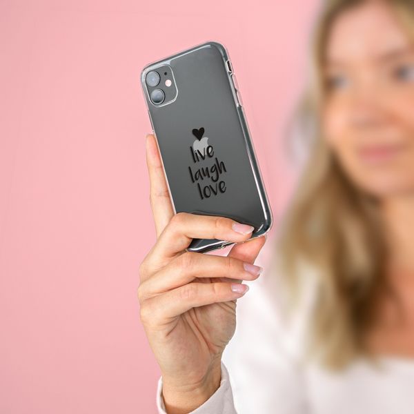 iMoshion Design hoesje iPhone Xr - Live Laugh Love - Zwart