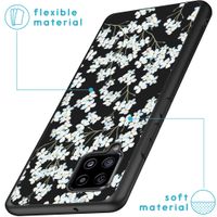 iMoshion Design hoesje Samsung Galaxy A42 - Bloem - Wit / Zwart