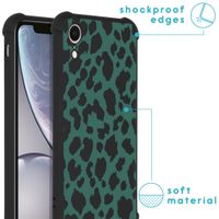 iMoshion Design hoesje met koord iPhone Xr - Luipaard - Groen / Zwart