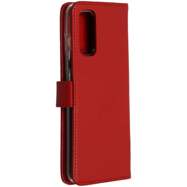 Selencia Echt Lederen Bookcase Samsung Galaxy S20 - Rood