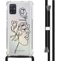 iMoshion Design hoesje met koord Samsung Galaxy A51 - Abstract Gezicht Bloem