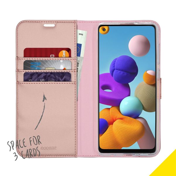 Accezz Wallet Softcase Bookcase Samsung Galaxy A21s - Rosé Goud