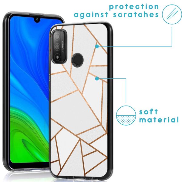 iMoshion Design hoesje Huawei P Smart (2020) - Grafisch Koper / Wit