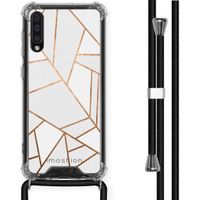 iMoshion Design hoesje met koord Samsung Galaxy A50 - Grafisch Koper - Wit / Goud