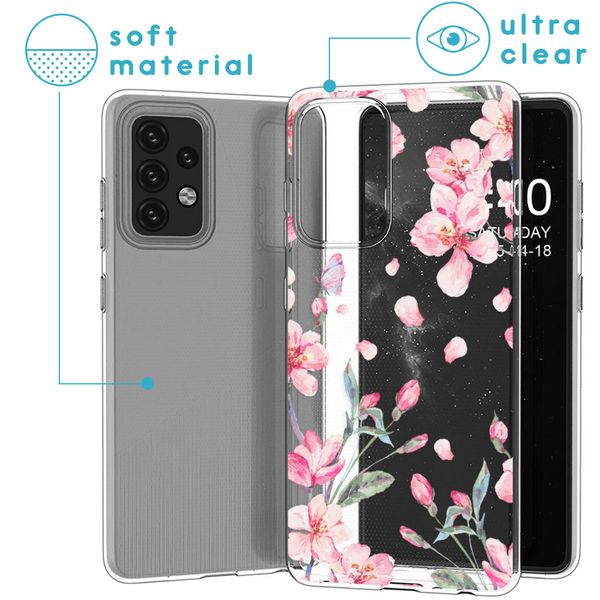 iMoshion Design hoesje Samsung Galaxy A52(s) (5G/4G) - Bloem - Roze