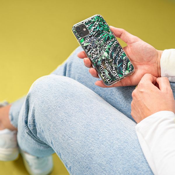 iMoshion Design hoesje iPhone 11 - Jungle - Wit / Zwart / Groen