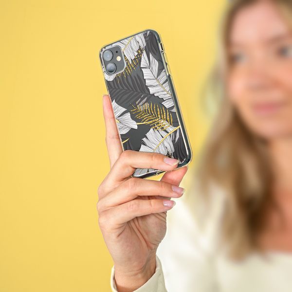 iMoshion Design hoesje Samsung Galaxy A20e - Bladeren / Zwart