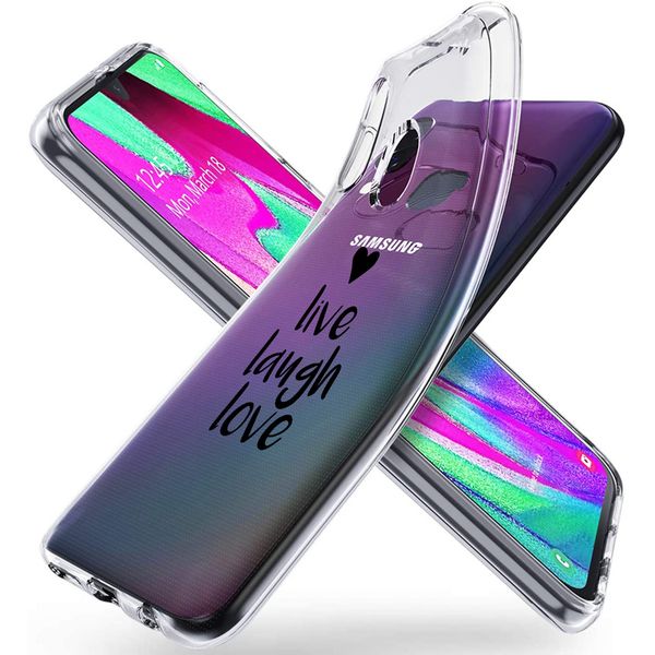 iMoshion Design hoesje Samsung Galaxy A40 - Live Laugh Love - Zwart