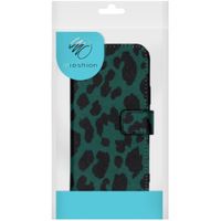 iMoshion Design Softcase Bookcase Galaxy A21s - Green Leopard