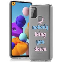 iMoshion Design hoesje Samsung Galaxy A21s - Quote - Roze