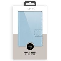 Selencia Echt Lederen Bookcase iPhone 12 Pro Max - Lichtblauw