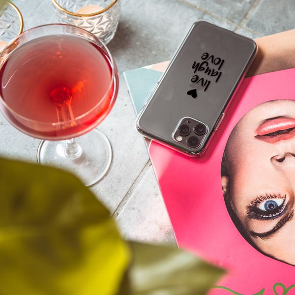 iMoshion Design hoesje Galaxy A22 (5G) - Live Laugh Love - Zwart