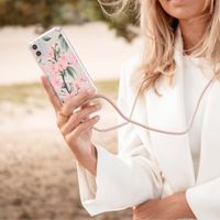 iMoshion Design hoesje met koord iPhone 11 - Bloem - Roze / Groen