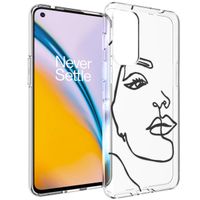 iMoshion Design hoesje OnePlus Nord 2 - Abstract Gezicht - Zwart