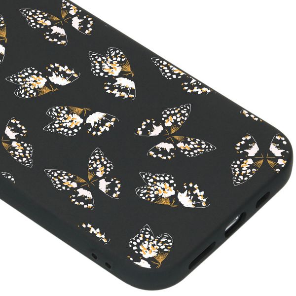 iMoshion Design hoesje iPhone 12 (Pro) - Vlinder - Zwart / Wit