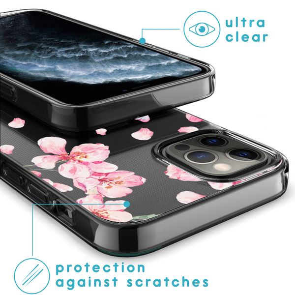 iMoshion Design hoesje iPhone 12 (Pro) - Bloem - Roze