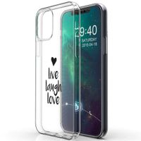 iMoshion Design hoesje iPhone 12 (Pro) - Live Laugh Love - Zwart