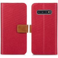 iMoshion Luxe Canvas Bookcase Samsung Galaxy S10 - Rood