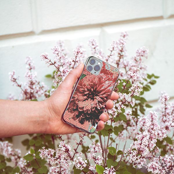 iMoshion Design hoesje iPhone 12 (Pro) - Grafisch - Bloem Roze