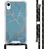 iMoshion Design hoesje met koord iPhone Xr - Grafisch Koper - Blauw