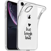 iMoshion Design hoesje iPhone Xr - Live Laugh Love - Zwart