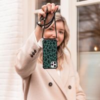 iMoshion Design hoesje met koord iPhone 11 Pro Max - Luipaard - Groen / Zwart