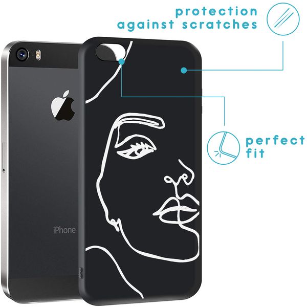 iMoshion Design hoesje iPhone 5 / 5s / SE - Abstract Gezicht - Wit