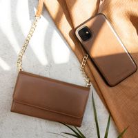 Selencia Uitneembare Vegan Lederen Clutch iPhone 12 (Pro) - Bruin