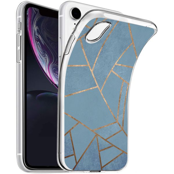 iMoshion Design hoesje iPhone Xr - Grafisch Koper / Blauw