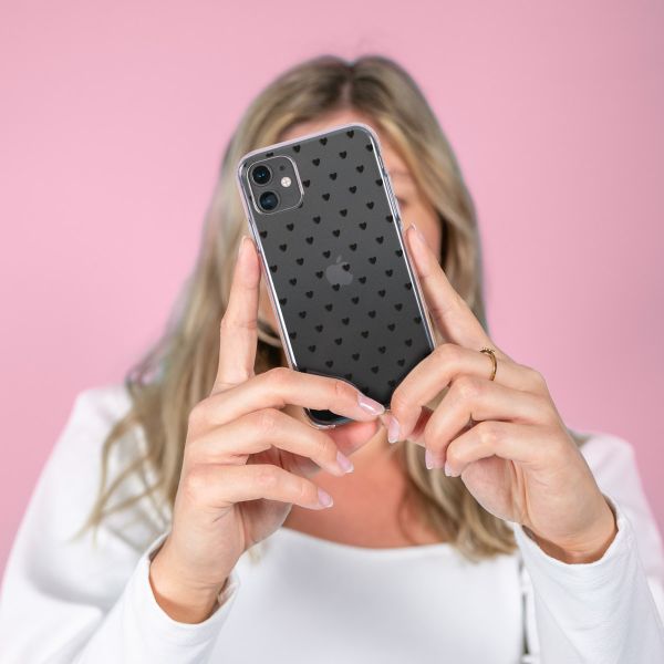 iMoshion Design hoesje iPhone 14 - Hartjes - Zwart