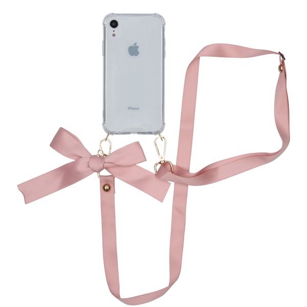 iMoshion Backcover met koord - Satijn iPhone Xr - Rosé Goud