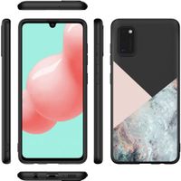 iMoshion Design hoesje Samsung Galaxy A41 - Marmer - Roze / Zwart