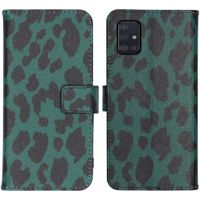 iMoshion Design Softcase Bookcase Samsung Galaxy A51 - Green Leopard